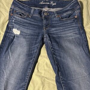 American Eagle Outfitters Women's Distressed Blue Skinny Jeans